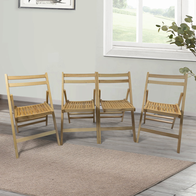 Ebern Designs Walshak Solid Wood Patio Folding Chair Wayfair